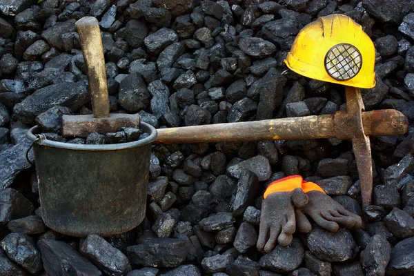 Mining Tools Background Coal — Stock Photo, Image