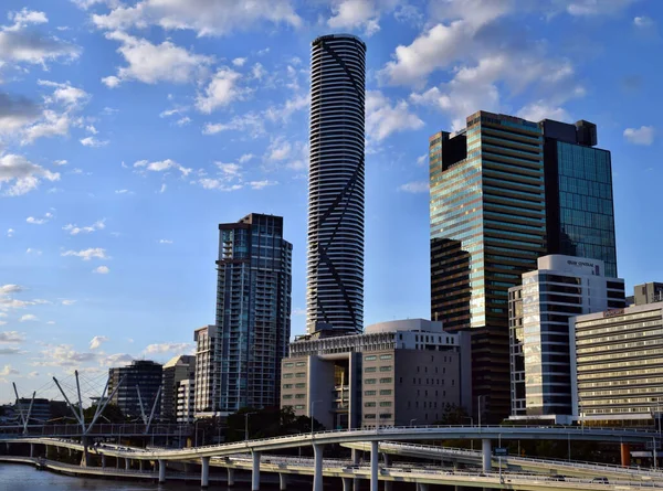 Brisbane Queensland Australien September 2017 Moderna Skyskrapor Byggnader Nära Floden — Stockfoto