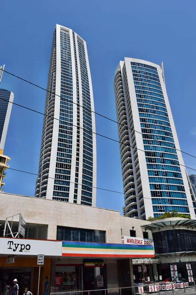 Gold Coast Queensland Australia Novembre 2017 Due Grattacieli Moderni Edifici — Foto Stock