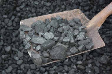 Coal with shovel clipart