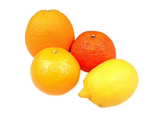Mandarinky, pomeranče a citronu — Stock fotografie