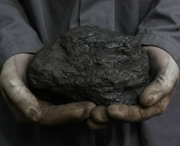 Coal in the hands — Stock Photo, Image