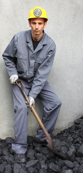 Working with loading coal miner — Stock Photo, Image