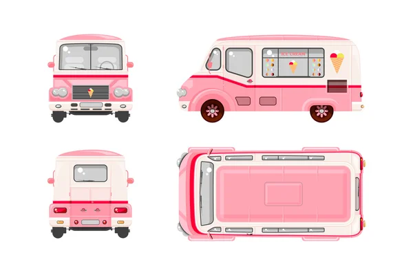 Rosa coche helado — Vector de stock