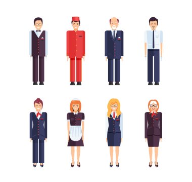 proffesional hotel staff clipart