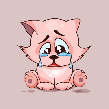 Sad cat crying