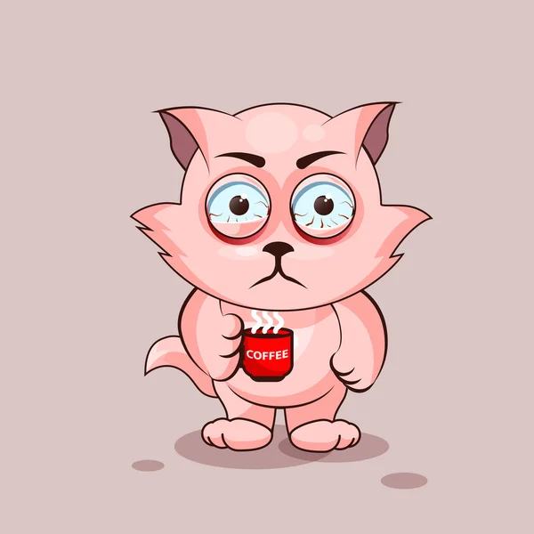 Lindo gato nervioso — Vector de stock