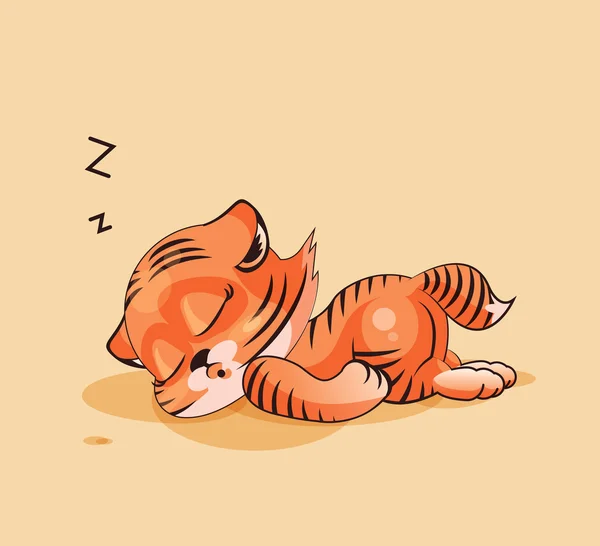 Tiger cub in slaap — Stockvector
