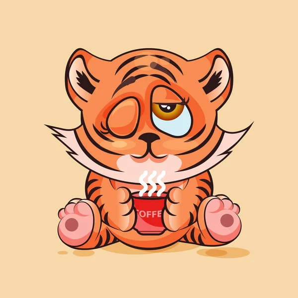Tiger cub Good morning — Stock Vector