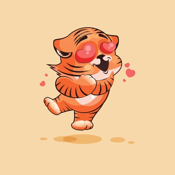 Tigre cachorro en amor — Vector de stock