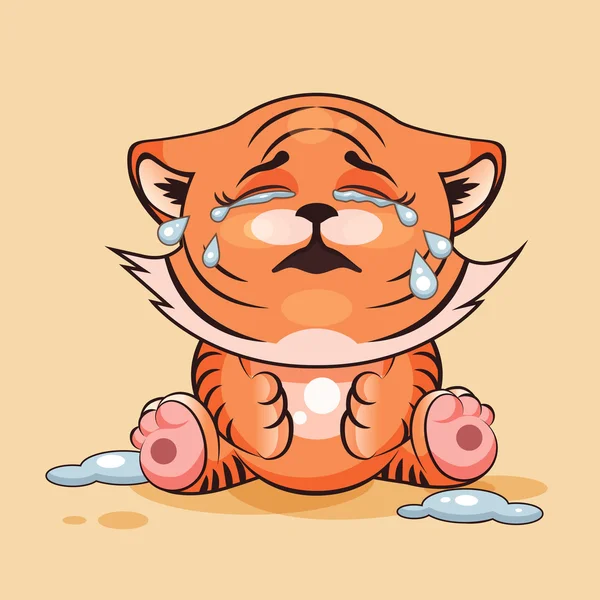Tiger cub is crying — Stock Vector