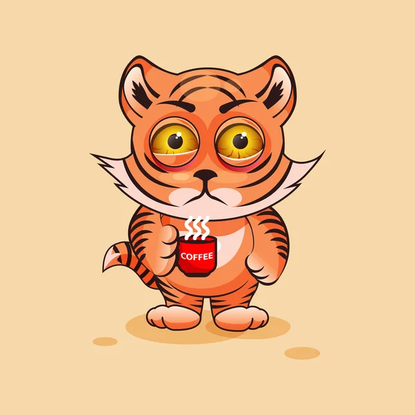 Tigre cachorro nervioso — Vector de stock