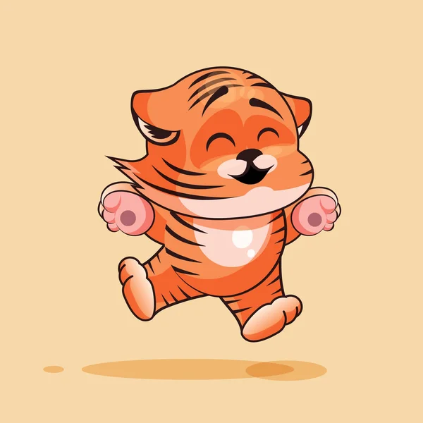 Tiger cub rejoices — Stock Vector