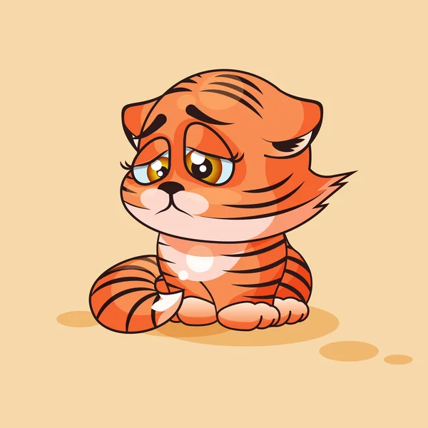 Tigre cachorro triste — Vector de stock