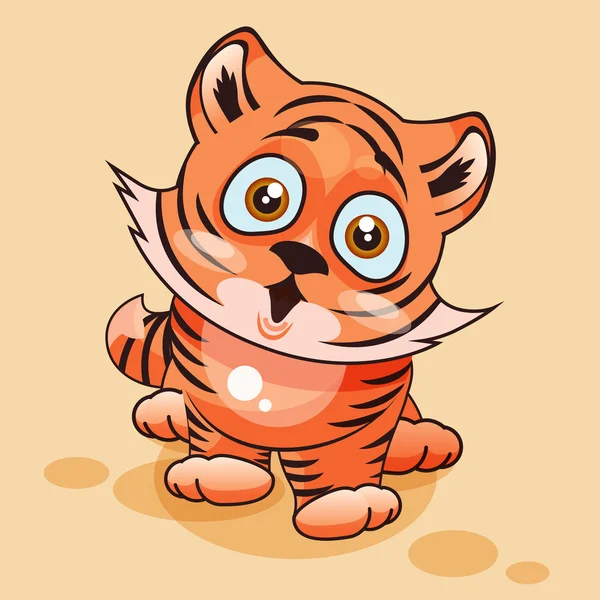 Tigerbaby überrascht — Stockvektor