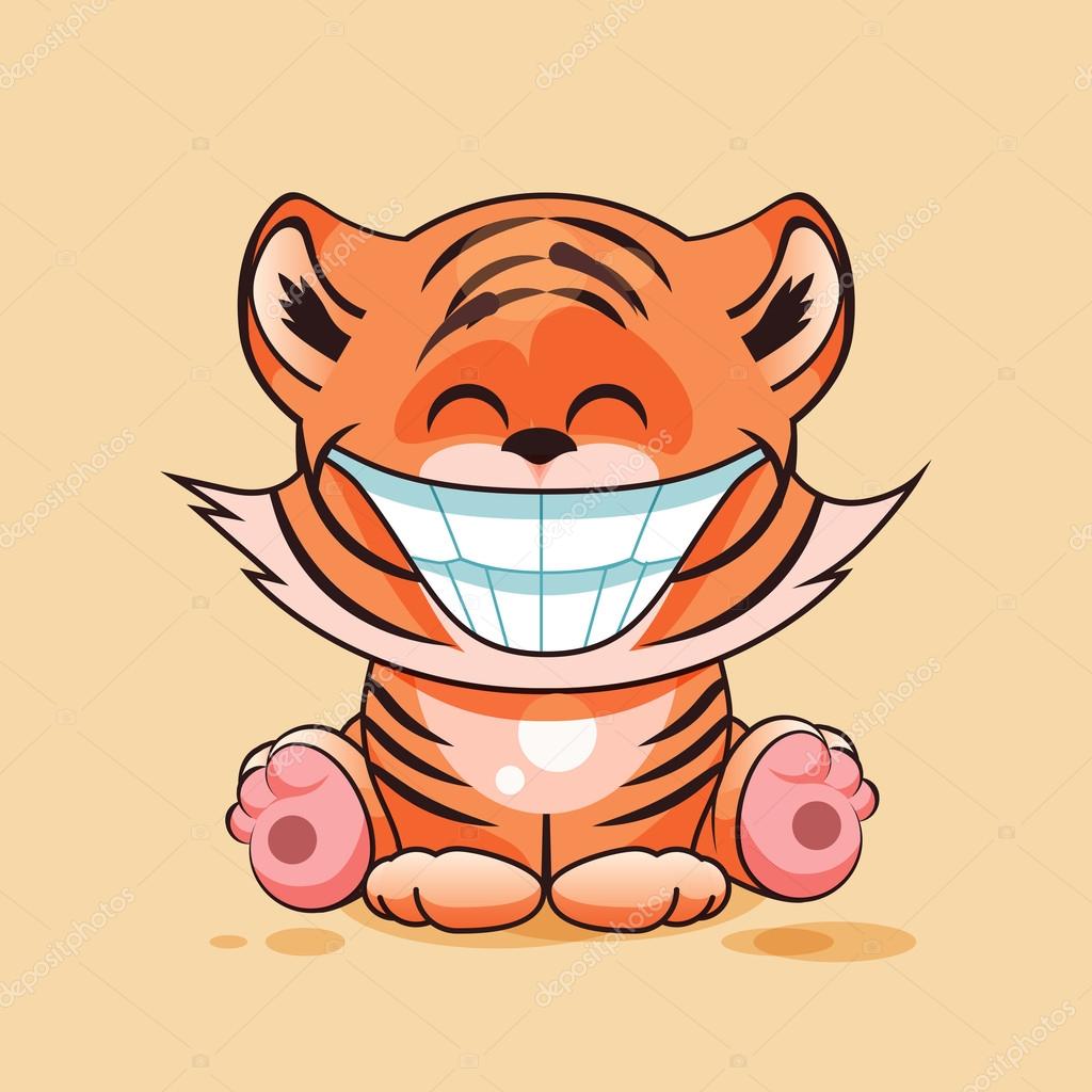 Tiger cub with huge smile Stock Vector Image by ©MarynaBolsunova #105648780