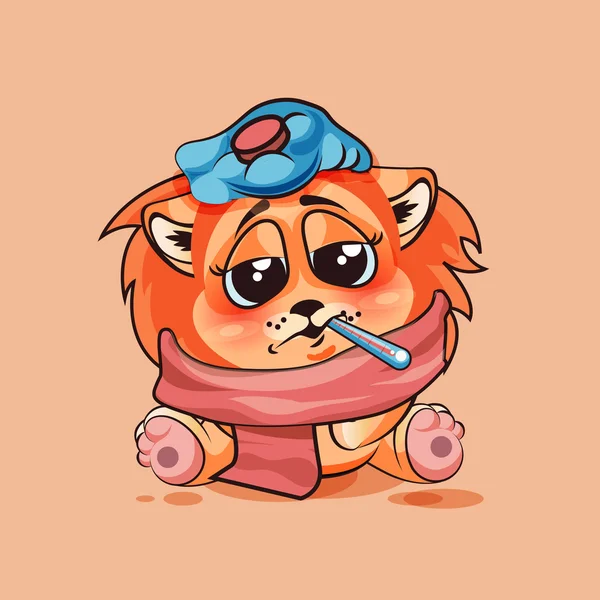 Lion ourson malade — Image vectorielle