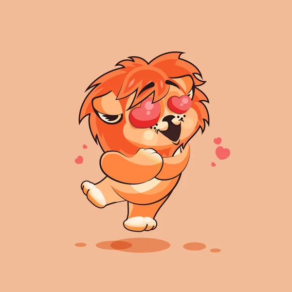 León cachorro en amor — Vector de stock