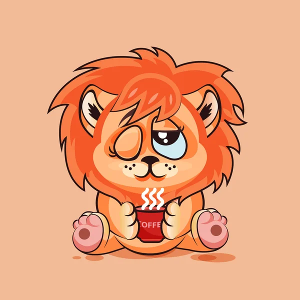 Lion Cub Goedemorgen — Stockvector