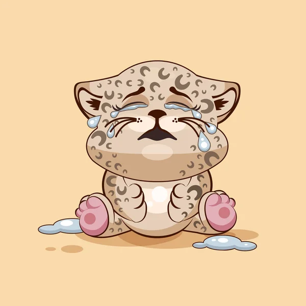 El cachorro de leopardo está llorando — Vector de stock