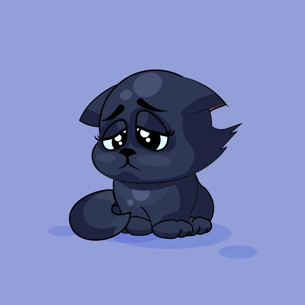 Negro gato triste — Vector de stock