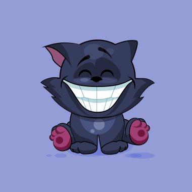 Büyük bir gülümseme ile Siyah kedi