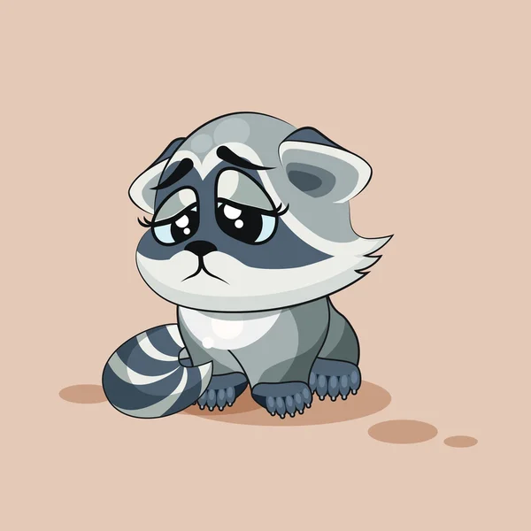 Mapache cachorro triste — Vector de stock