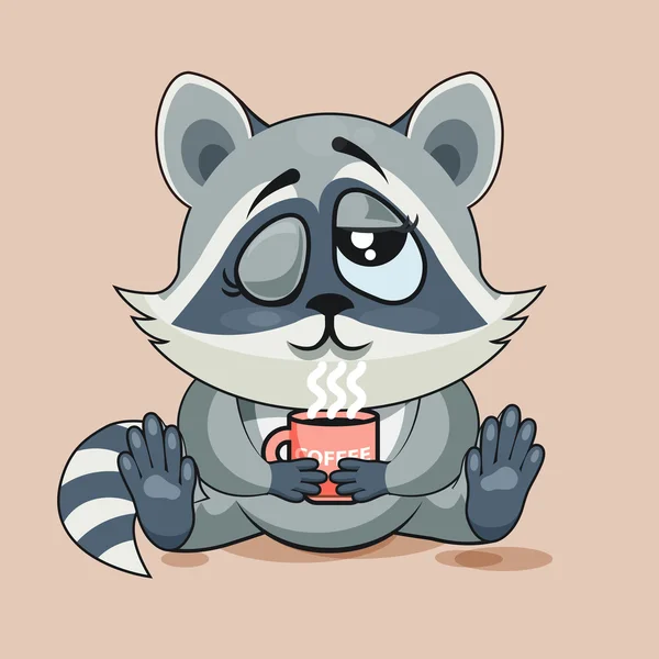 Raccoon cub Good morning — Stock Vector