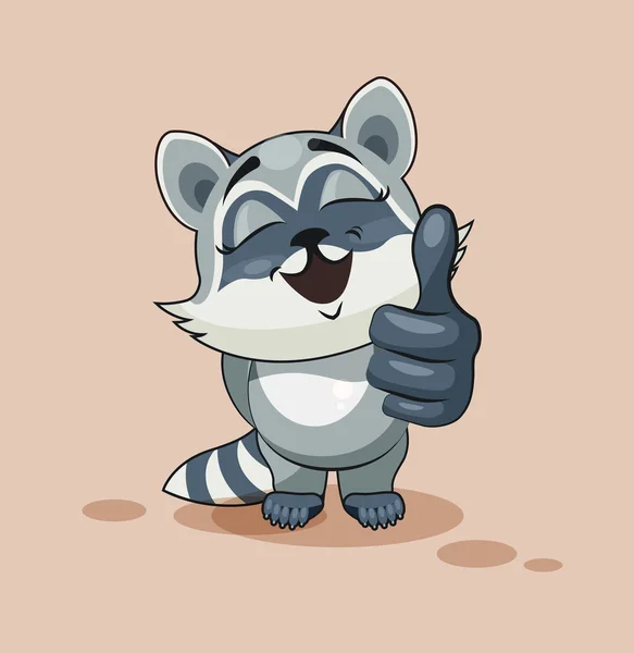 Raccoon cub thumb up — Stock Vector