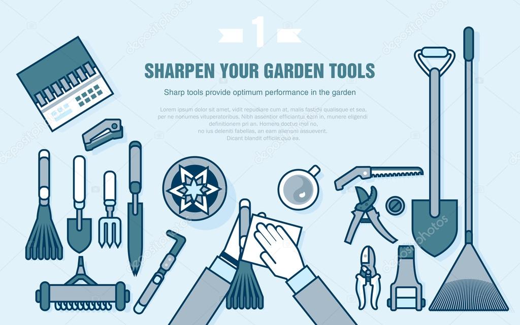 Set Of Gardening Tools For Working In The Vegetable Garden Stock Vector Image By Marynabolsunova 108507920 - Vegetable Garden Accessories