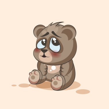 isolated Emoji character cartoon Bear embarrassed, shy and blushes sticker emoticon clipart