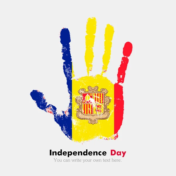 Stampa a mano con la bandiera di Andorra in stile grunge — Vettoriale Stock