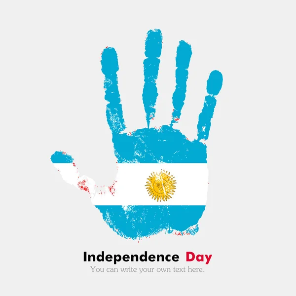 手印与阿根廷国旗在格鲁格风格 — 图库矢量图片