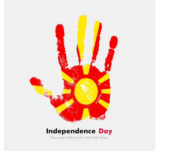 Handprint z flagą Macedonii w stylu grunge — Wektor stockowy