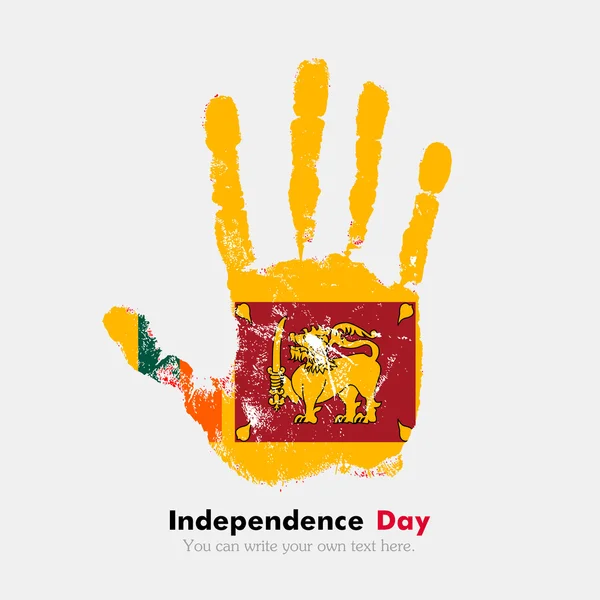 Handprint with the Flag of Sri Lanka in grunge style — ストックベクタ