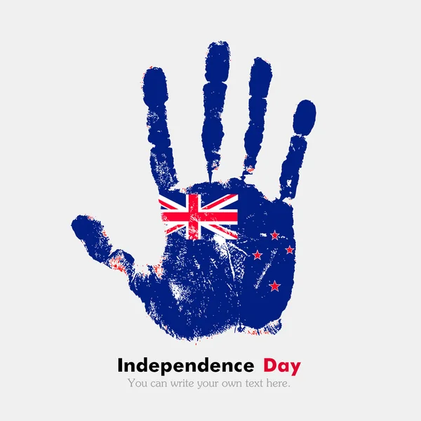 ニュージーランドの国旗と手形 — ストックベクタ