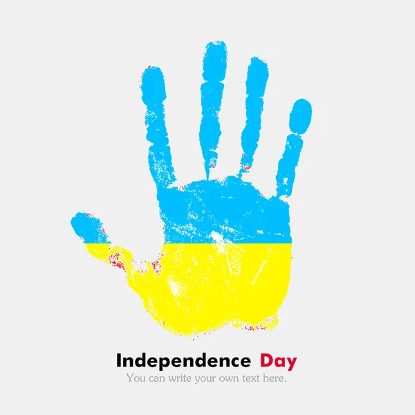 手印与乌克兰国旗 — 图库矢量图片