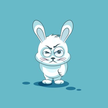 kızgın duygu ile izole Emoji karakter karikatür Beyaz leveret etiket ifade