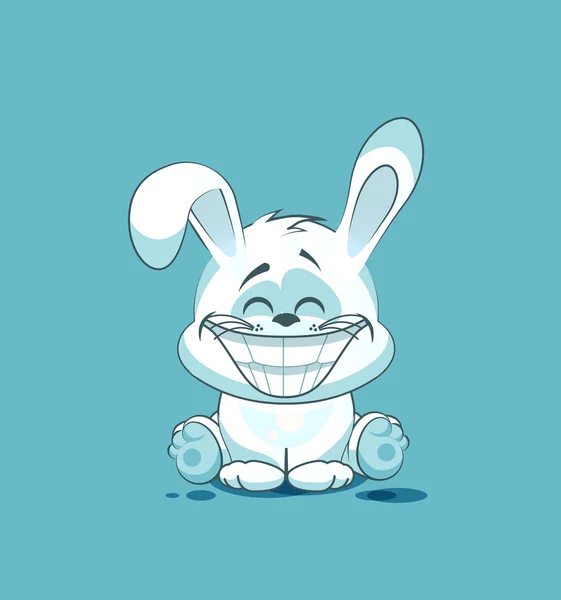 Απομονωμένο χαρακτήρα emoji κινούμενα σχέδια λευκό λέτζετ με ένα τεράστιο χαμόγελο από το αυτί, αυτοκόλλητο συναίσθημα — Διανυσματικό Αρχείο