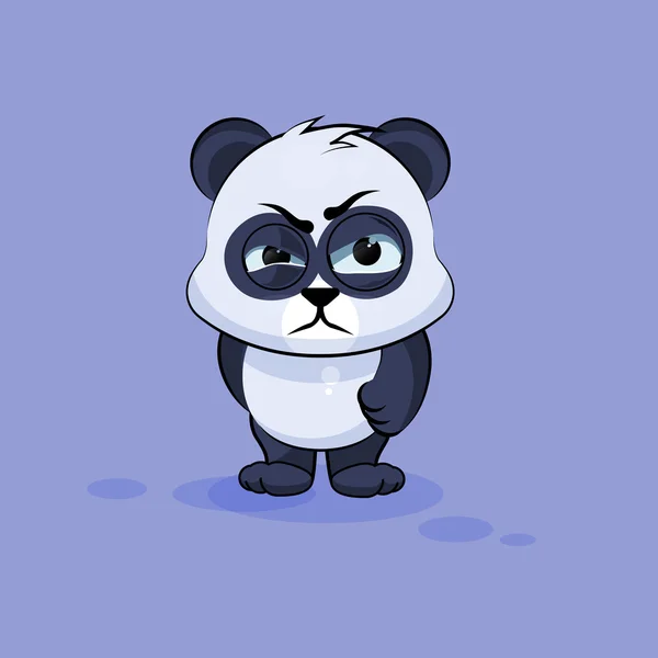 Illustration isoliert emoji figur cartoon panda aufkleber emoticon mit wütenden emotionen — Stockvektor