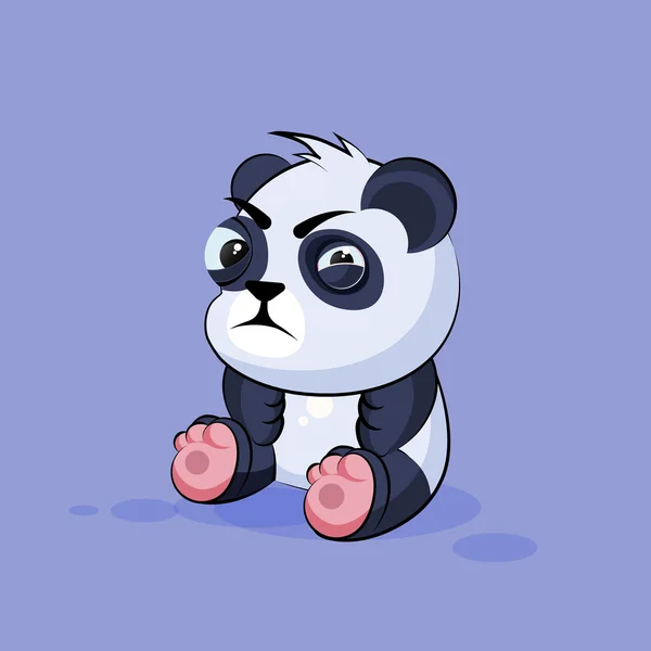 Illustration isolierte Emoji-Charakter Cartoon Panda schielt und sieht verdächtig Sticker Emoticon — Stockvektor