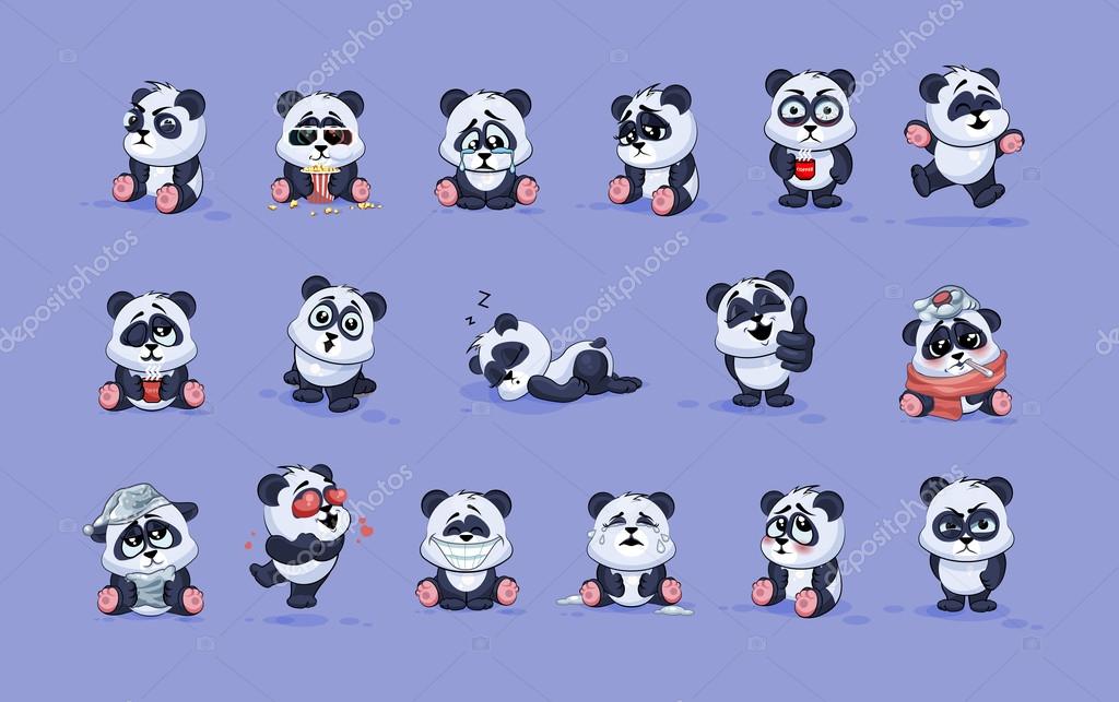 Illustrations isolated Emoji character cartoon Panda stickers emoticons with different emotions Stock Vector Image by ©MarynaBolsunova #113271050 Illustrations isolated Emoji character cartoon Panda stickers emoticons with different emotions Stock Vector Image by ©MarynaBolsunova #113271050