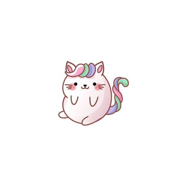 Gato Kitty kawaii chibi estilo emoji carácter etiqueta emoticono sonrisa emoción para mascota Vector De Stock