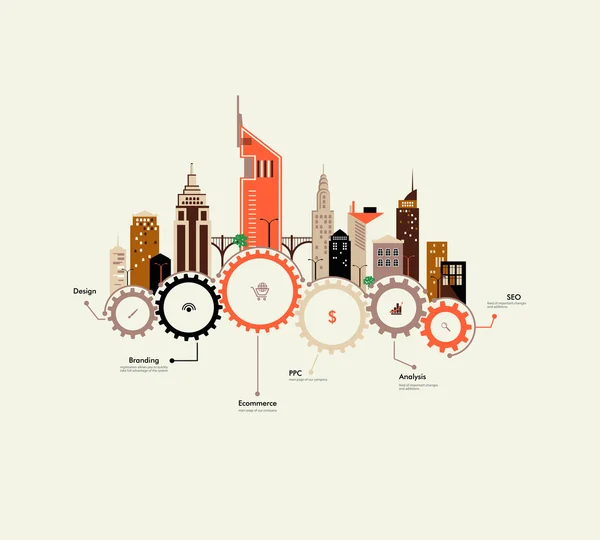 Stadt-Infografik — Stockvektor