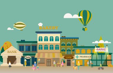 küçük işletme düz tasarım binaları ayarla