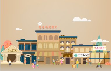 küçük işletme düz tasarım binaları ayarla