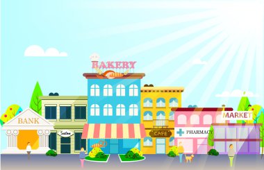 küçük işletme düz tasarım binaları ayarla