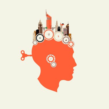 Arkadaki anahtar erkeklerle siluet kafa