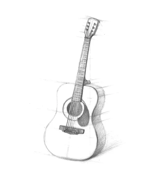 Boceto de guitarras sobre fondo blanco — Archivo Imágenes Vectoriales