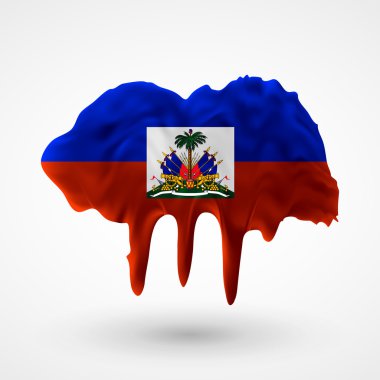 Haiti bayrak renkleri boyalı